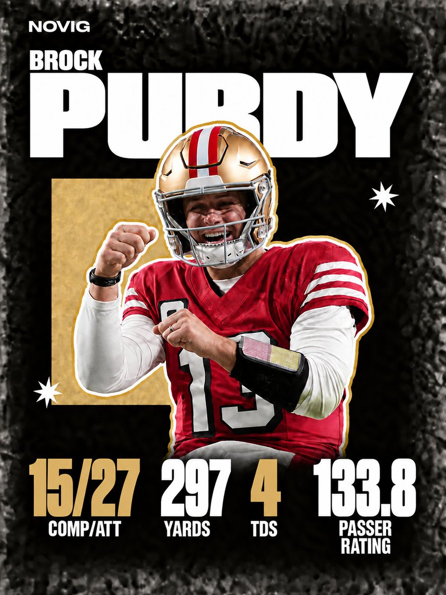 Novig's tweet photo. The 49ers are 3-0 and Brock Purdy is making an early MVP statement 👀 https://t.co/ulQwLgTZIm