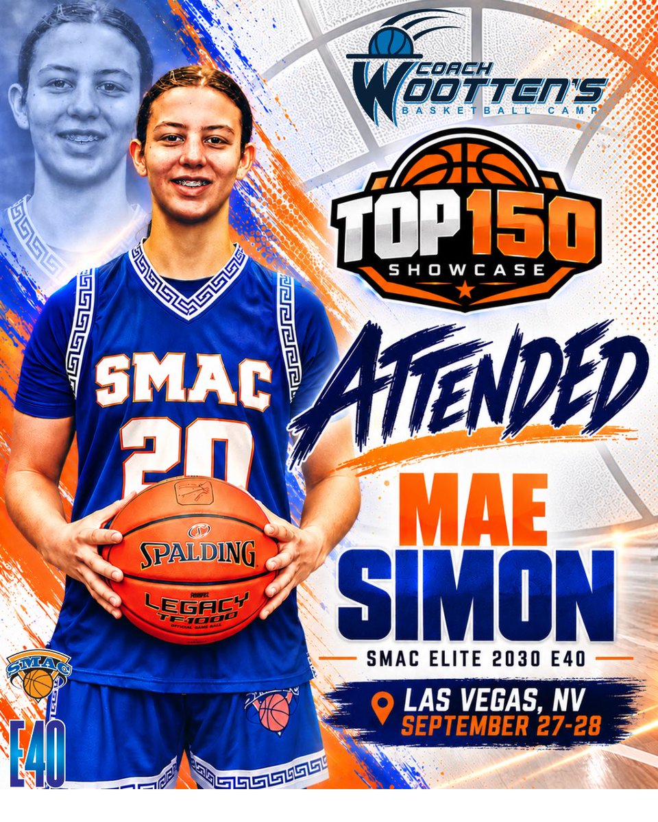 SMACELITE's tweet photo. Major S/O to Mae Simon ‘30 who spent the weekend in Las Vegas, NV at the prestigious invite- only Coach Wooten Showcase! Congrats on this honor Mae! #SMACPride #ThisIsWhatEliteLooksLike  @Elite40League  @SMACBasketball @Mae_simon20 https://t.co/6uoPEfRUS7