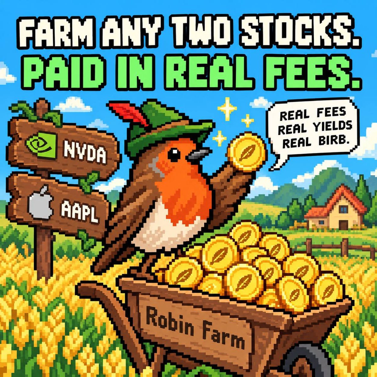 RobinFarmRbh's tweet photo. Pick your stocks.
Farm the fees.
Let the market do the rest.
Robin Farm — coming soon. https://t.co/iPDBKwqPPj