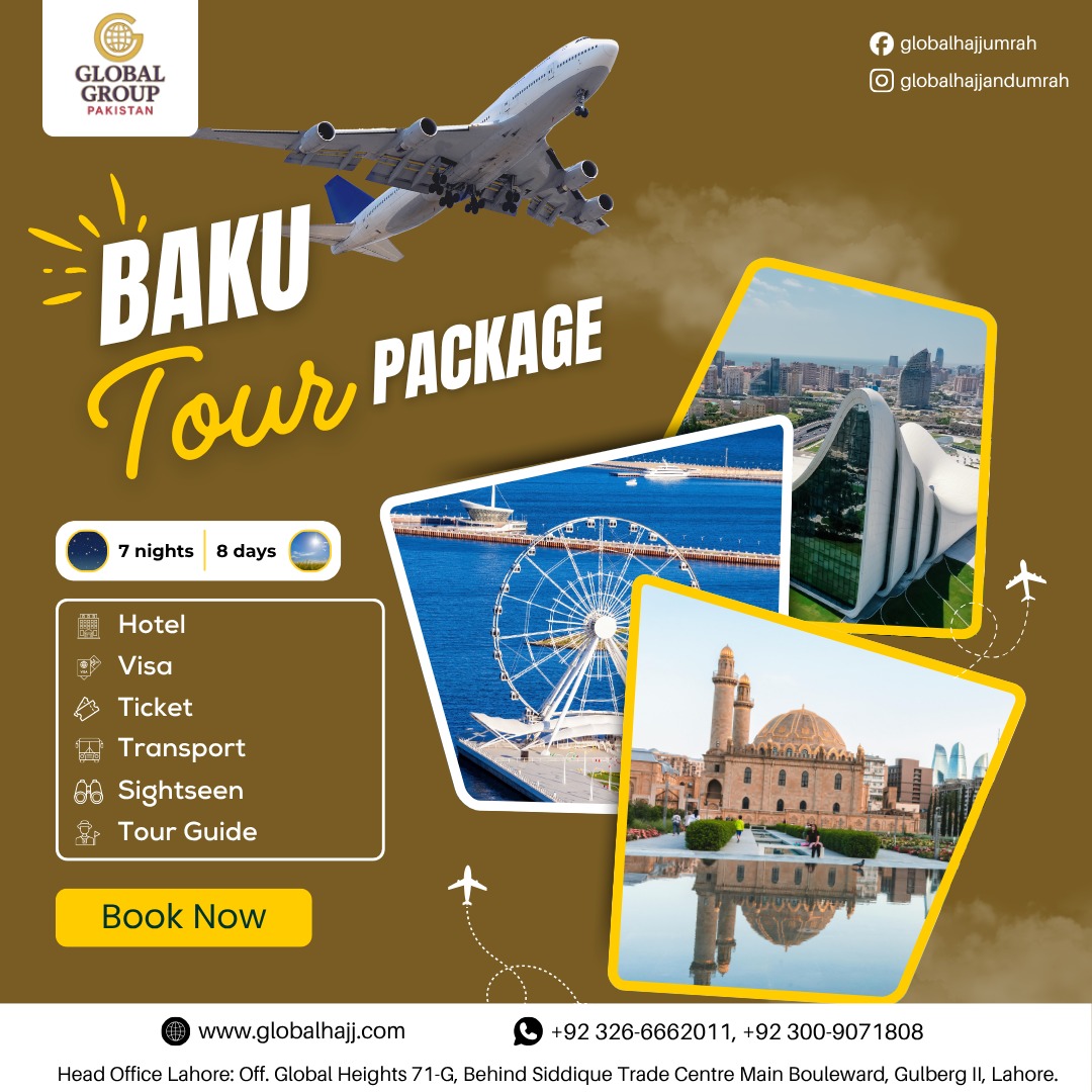 brancaddeneve's tweet photo. 📞0326 6662011 Discover the Beauty of Baku! Embark on an unforgettable journey with 𝐆𝐥𝐨𝐛𝐚𝐥 𝐆𝐫𝐨𝐮𝐩 𝐏𝐚𝐤𝐢𝐬𝐭𝐚𝐧 – your trusted travel partner. 7 Nights | 8 Days of excitement and exploration. ✅Package Includes
✅Hotel Stay
✅Visa https://t.co/iq7z2G7WZ7