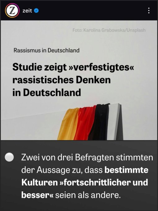 RZitelmann's tweet photo. Ok, ich habe somit auch ein verfestigtes rassistisches Denken. Oder sind vielleicht die Verfasser der Studie unverbesserliche linke Ideologen? https://t.co/80ywVpCWz0