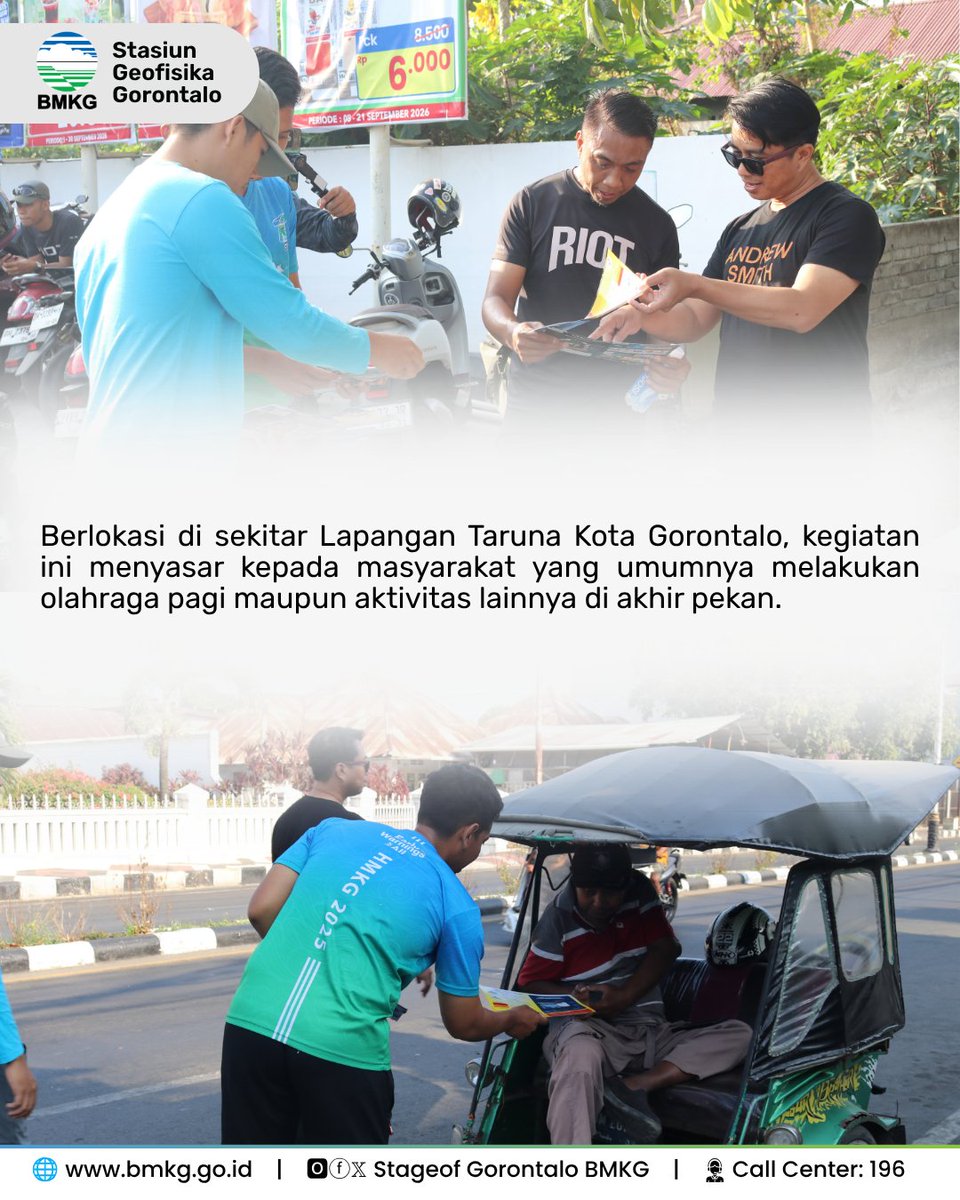 stageof_gto's tweet photo. Meningkatkan pemahaman, memperkuat kesiapsiagaan. 🌏

Stasiun  Geofisika Gorontalo melaksanakan kegiatan edukasi dan pembagian brosur  mengenai upaya mitigasi mandiri dalam menghadapi bencana gempa bumi dan  tsunami kepada masyarakat.

#InfoBMKG #MitigasiBencana #GempaBumi https://t.co/ZBjm7euRNV