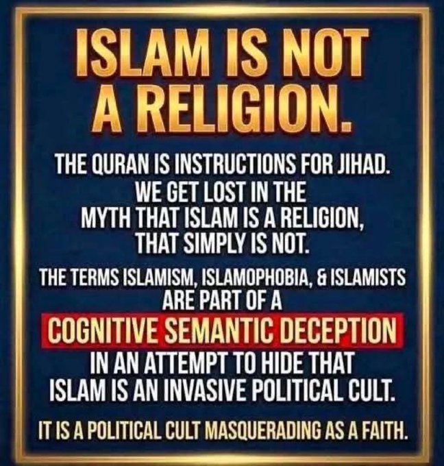 Patriotic_Keith's tweet photo. @khusroMirz64984 @SaltyGoat17 Islam is a political death cult. https://t.co/OGvAJkIQ9h