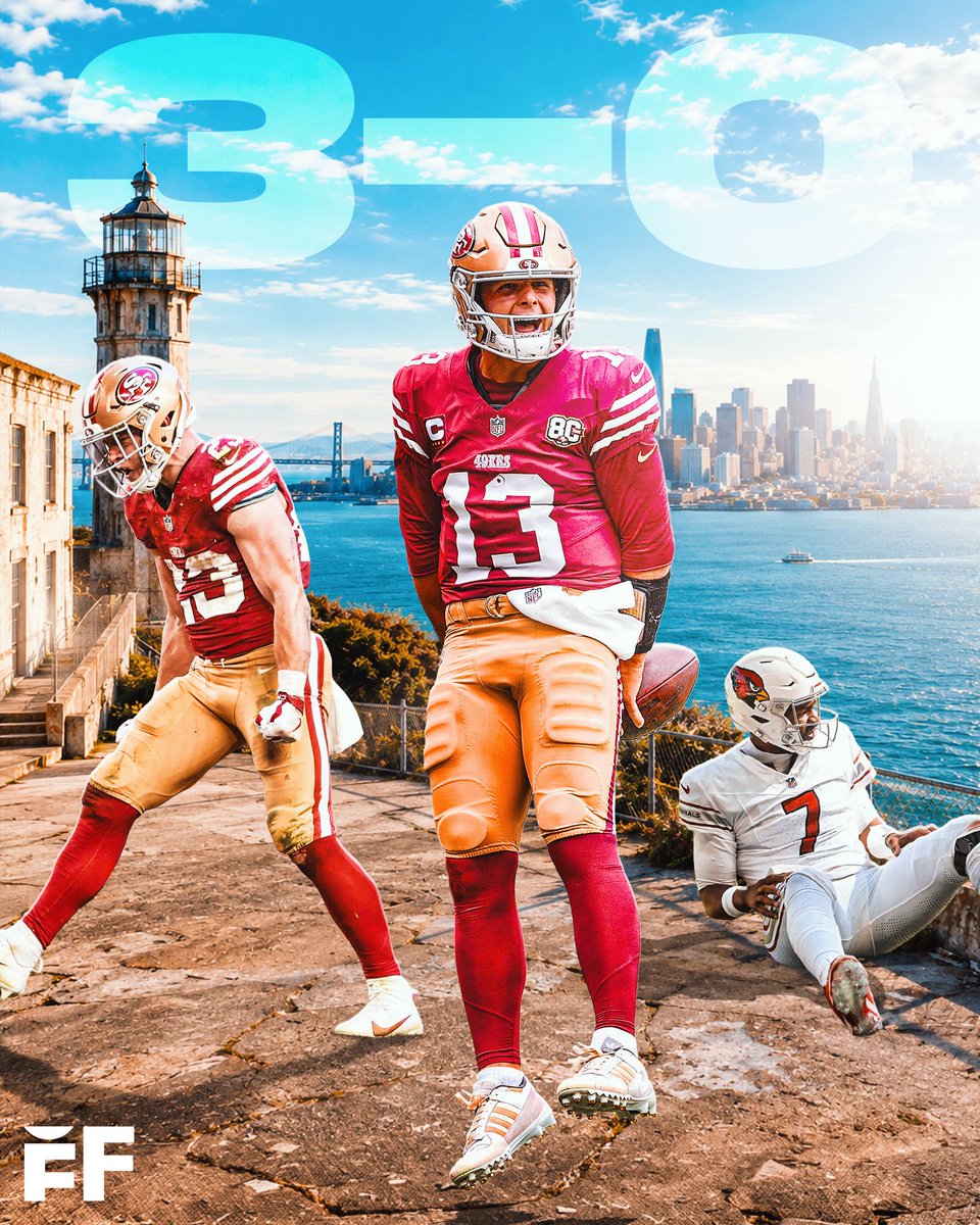 fballforeverhq's tweet photo. Brock Purdy throws for 297 yards and 4 TD as the 49ers DEFEAT the Cardinals, 36-30 🔥 https://t.co/JIpUuIHrzC