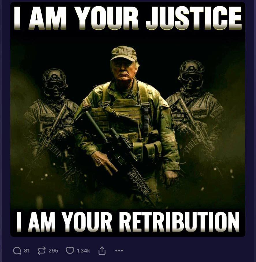 DrScotitYoung's tweet photo. President Trump Retruthed this meme letting us know that he is the true Commander-in-Chief of the military! 

A picture is worth 1000 words and I believe he is reinforcing what he has been telling us at the end of his rallies.

"Hold On, I'm Comin'"

The only way is the military. https://t.co/8lrHFht3EK