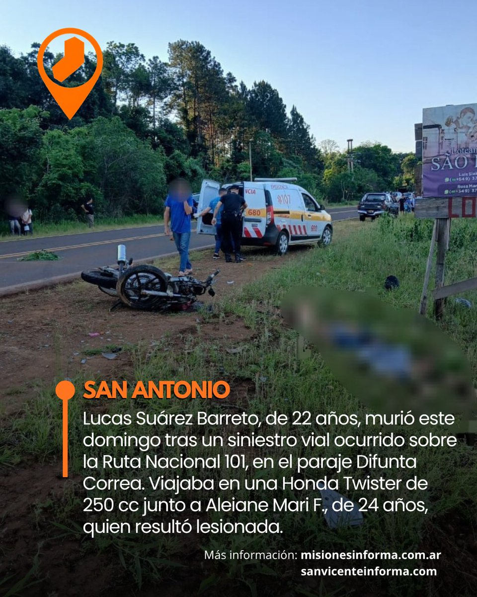 MnesInfo's tweet photo. Murió un Motociclista tras un Choque con un Automóvil en San Antonio
https://t.co/n2OHDnLVMX https://t.co/Pwp74RPwmX