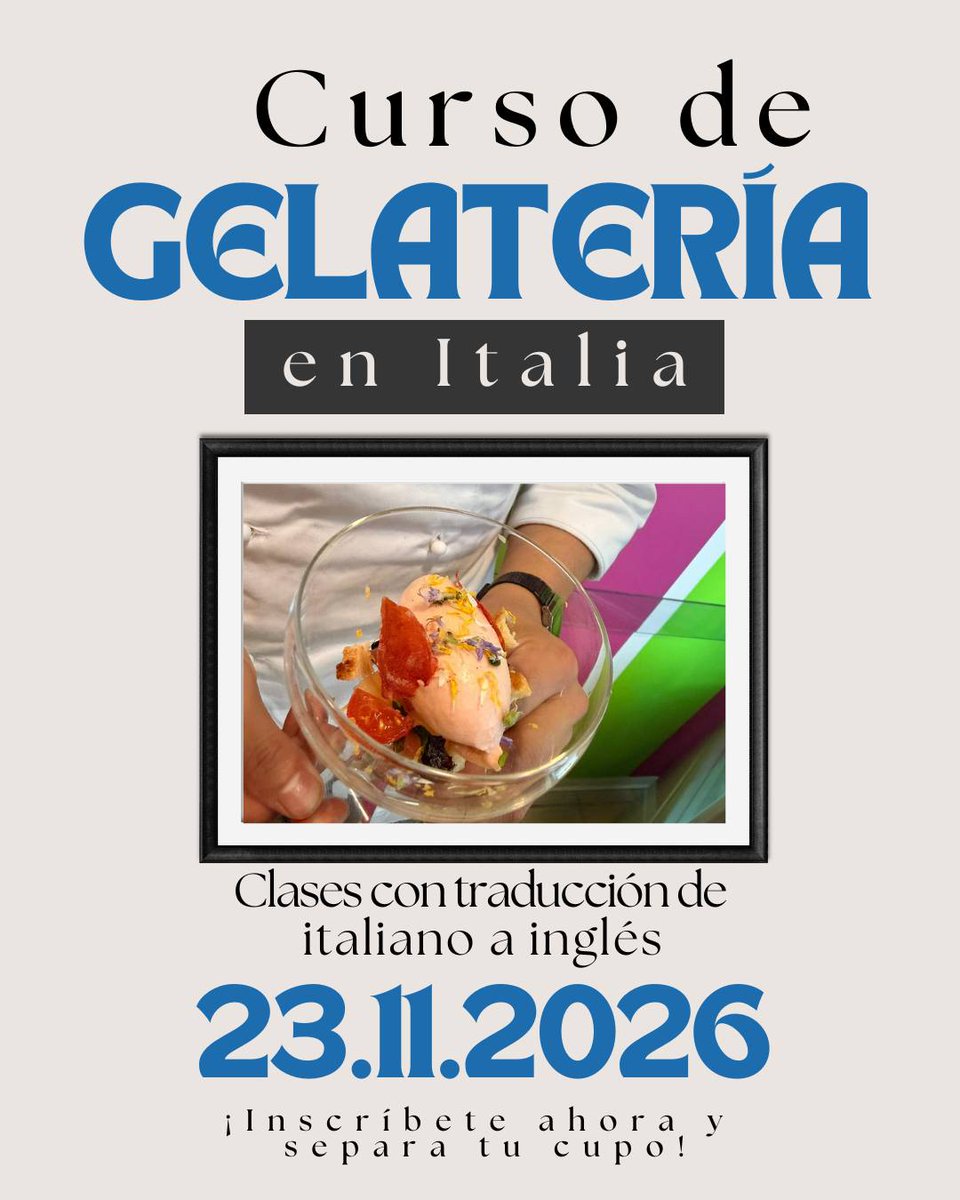 btos14's tweet photo. El mercado busca especialistas. Italia te enseña a convertir el gelato en un negocio.............. #EstudiaEnItalia #Italia #Gastronomia #Chef #FormacionProfesional
#ExperienciaInternacional #CursosInternacionales #EscuelaDeCocina https://t.co/Jmjric066f