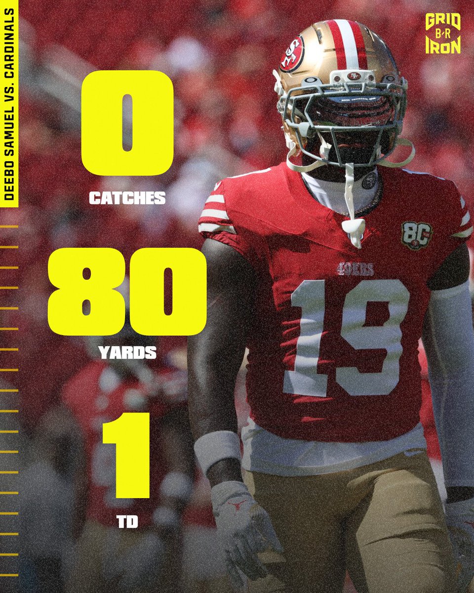 brgridiron's tweet photo. Deebo Samuel really put up one of the wildest stat lines 😭 https://t.co/iThOmPdcUZ