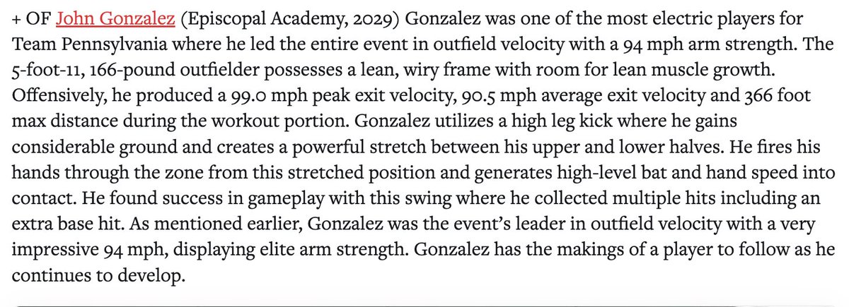 21johngonzalez's tweet photo. Grateful for the feature by @PrepBaseballPA , excited to get back at it in the off-season.
@EABaseball1785 
@Performance_X2 
@Jney333 
@DuncanH_20 
@NextLVLProspect 
@maxcito87 
@CoyWalters7 https://t.co/Q8b69Dk8L3