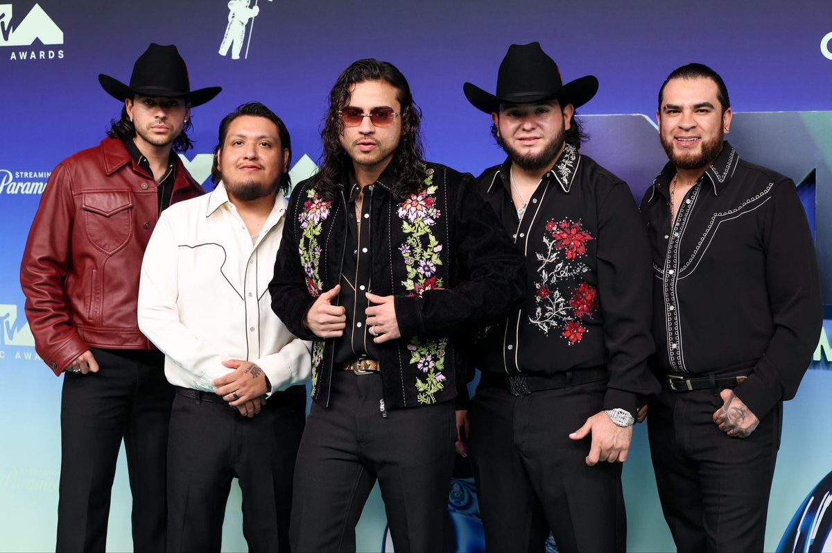 Spotify's tweet photo. A little Fuerza Regida on the #VMAs carpet? Sí, por favor 🔥

📷: Getty https://t.co/aSqzTApRqb