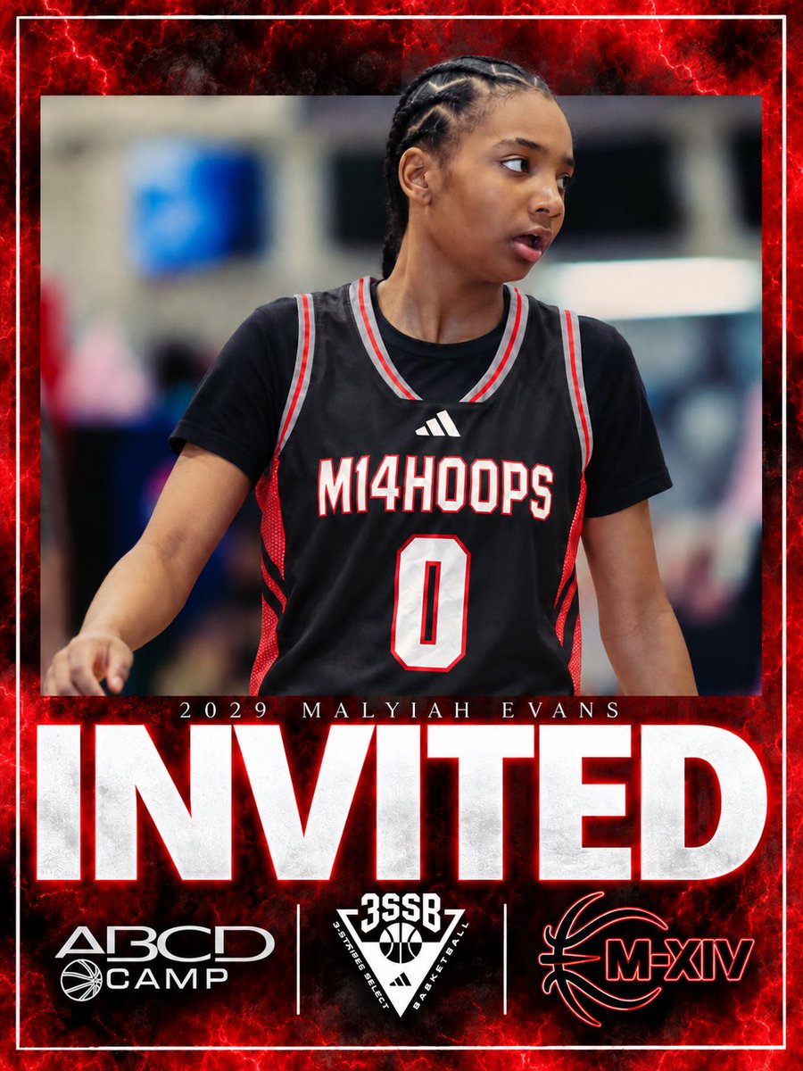M14Hoops_Girls's tweet photo. Malyiah Evans @MalyiahEvans00 has been invited to attend the @TheABCDcamp ‼️

This legendary invite-only camp is for the nation’s top high schoolers regardless of circuit! Tracy McGrady & @adidasHoops are bringing the camp back better than ever! Players like LeBron James, Kobe Bryant, and James Harden came from this camp so it’s a prestigious honor to be invited!

#RepThe14 #TheRedandBlackStorm