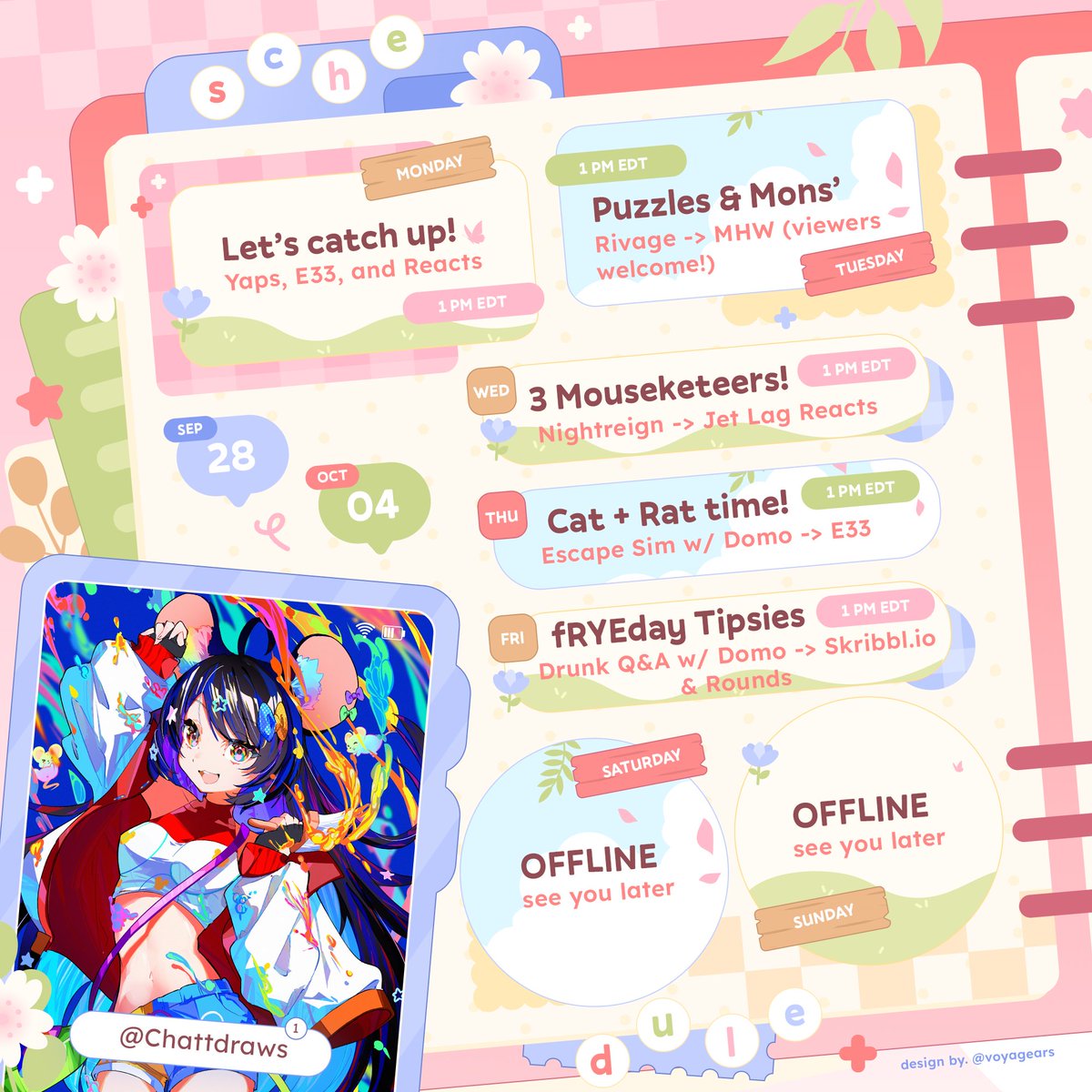 ryebratvt's tweet photo. 💙 SCHEDULE 💙

I'M BAAAACK!! Full time streaming starting this week - now you'll have me 5 days a week with longer streams too! We'll have lotsss to catch up on after the week off, I missed y'all so much 😭 https://t.co/kxUjtRsnJA