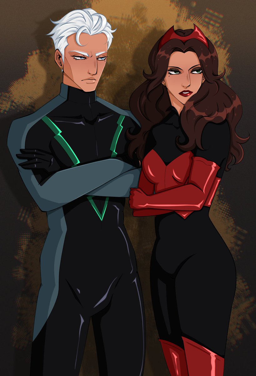RiverStyxMarvel's tweet photo. Saw Pietro and Wanda in the X-Men Ultimate Picture Book and had to draw my Pietro and Wanda in their fits. https://t.co/1lWGXDCFtF