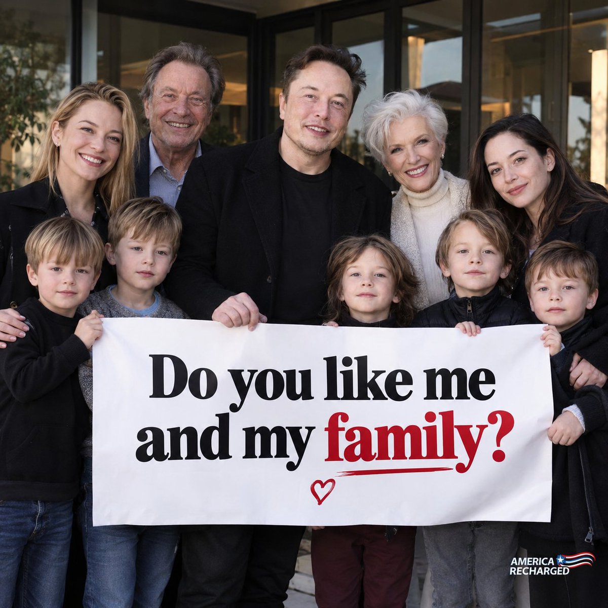 fanpage_fx's tweet photo. Elon Musk and his family — what do you think? 👀❤️

Do you like them

A) Yes 🟢 

B) No 🔴 https://t.co/z1Hd6S3bOq