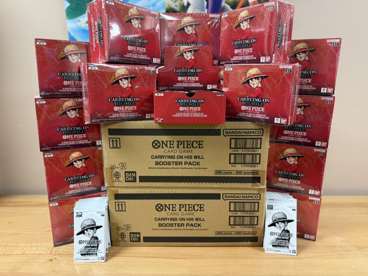 pokemarttcg's tweet photo. OP-13 $250 EACH 

Don’t miss your chance to carry on the will and add this epic new set to your collection! 💥

DM IF INTERESTED. https://t.co/LdnANNAHJD