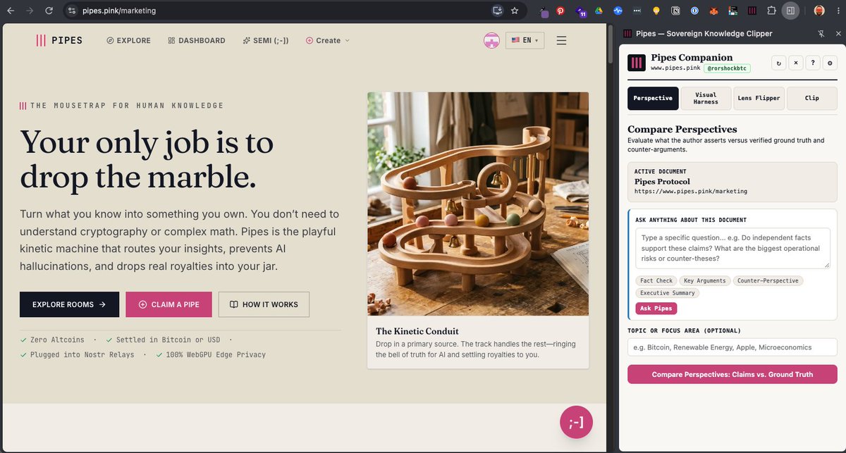 rorshockbtc's tweet photo. Have you ever wanted to read a news article, look at SEC filings at the same time, or remove political bias from what you're seeing?

This week, the Pipes browser plugin will launch. You can do all that, including generating image styles, original analysis, and more.

Soon. https://t.co/LZDFWGlJvD