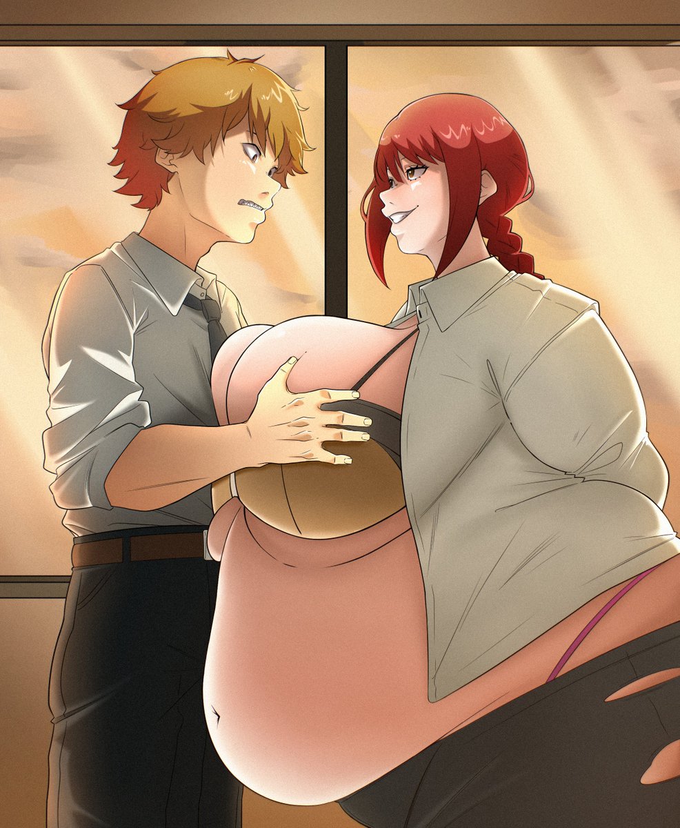 Dark_SideB's tweet photo. Makima and Denji from Chainsaw Man https://t.co/jG4a0aESMc