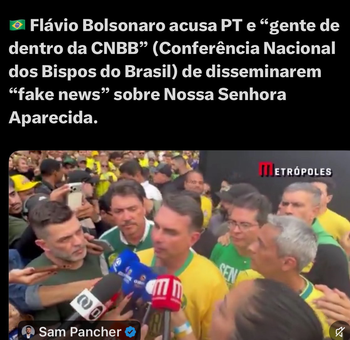 Normose_'s tweet photo. Flávio decidiu atacar católicos e dizer que foram os bispos a origem da notícia sobre Nossa senhora.

(Que é o que a jornalista da globonews tinha apurado)

A estratégia final é atacar a igreja?? https://t.co/BMtH36UqxD