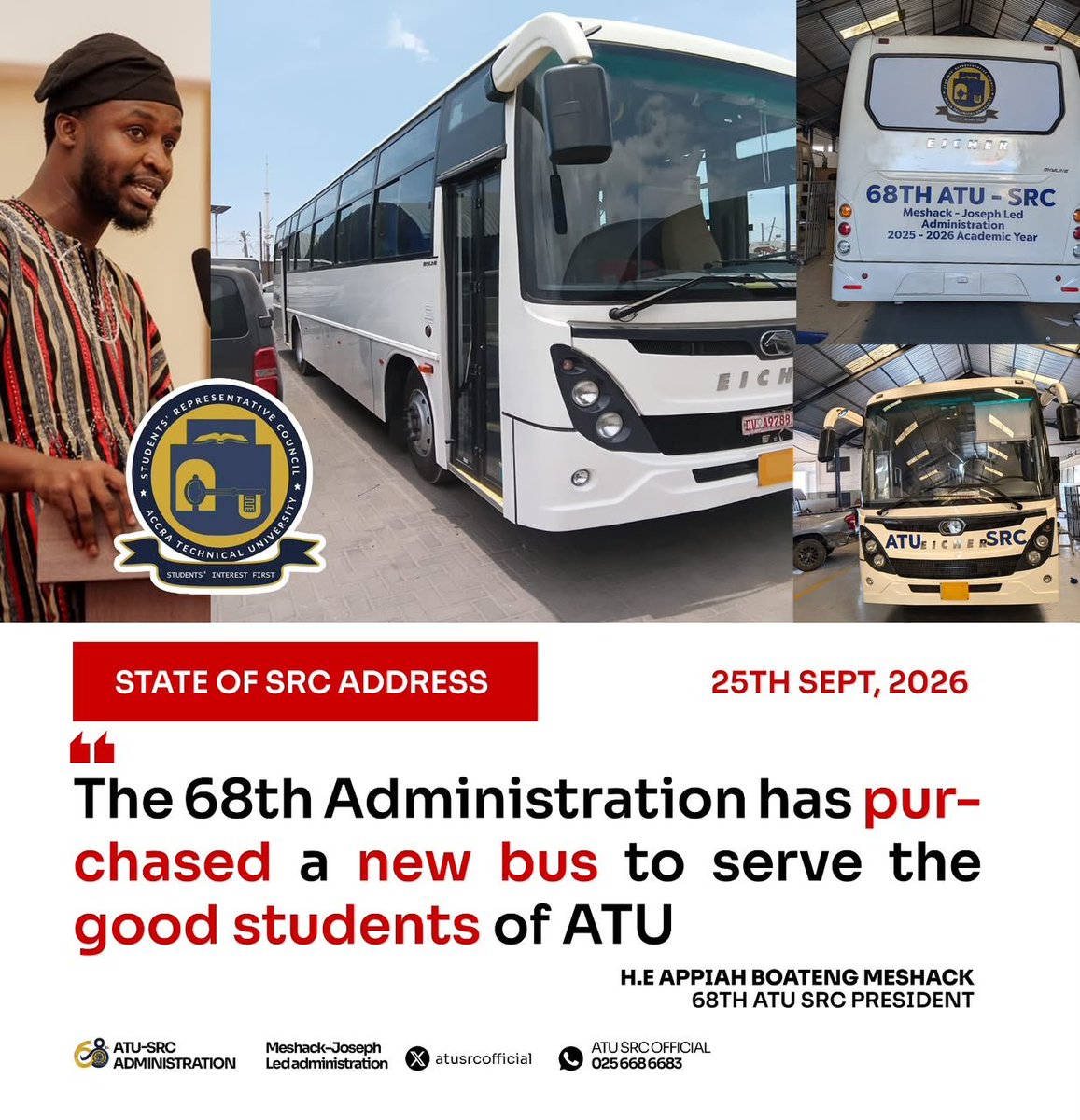 atusrcofficial_'s tweet photo. 📌EXCERPTS FROM THE EVIDENCE-BASED SOSA📢

The Legacy of the 68TH SRC will echo through the halls of ATU.
▬▬▬▬▬▬▬▬▬▬▬▬▬▬▬▬▬▬
Meshack–Joseph Led Administration

©️ATU SRC PUBLICITY TEAM

NB: NO ADDITIONAL DEBT INCURRED‼️ https://t.co/8U0SLIMEDM