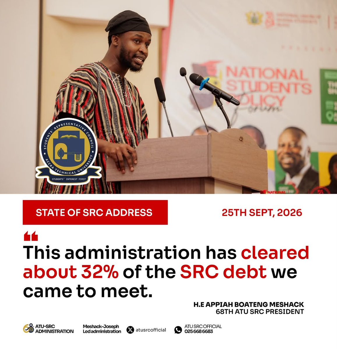 atusrcofficial_'s tweet photo. 📌EXCERPTS FROM THE EVIDENCE-BASED SOSA📢

The Legacy of the 68TH SRC will echo through the halls of ATU.
▬▬▬▬▬▬▬▬▬▬▬▬▬▬▬▬▬▬
Meshack–Joseph Led Administration

©️ATU SRC PUBLICITY TEAM

NB: NO ADDITIONAL DEBT INCURRED‼️ https://t.co/8U0SLIMEDM