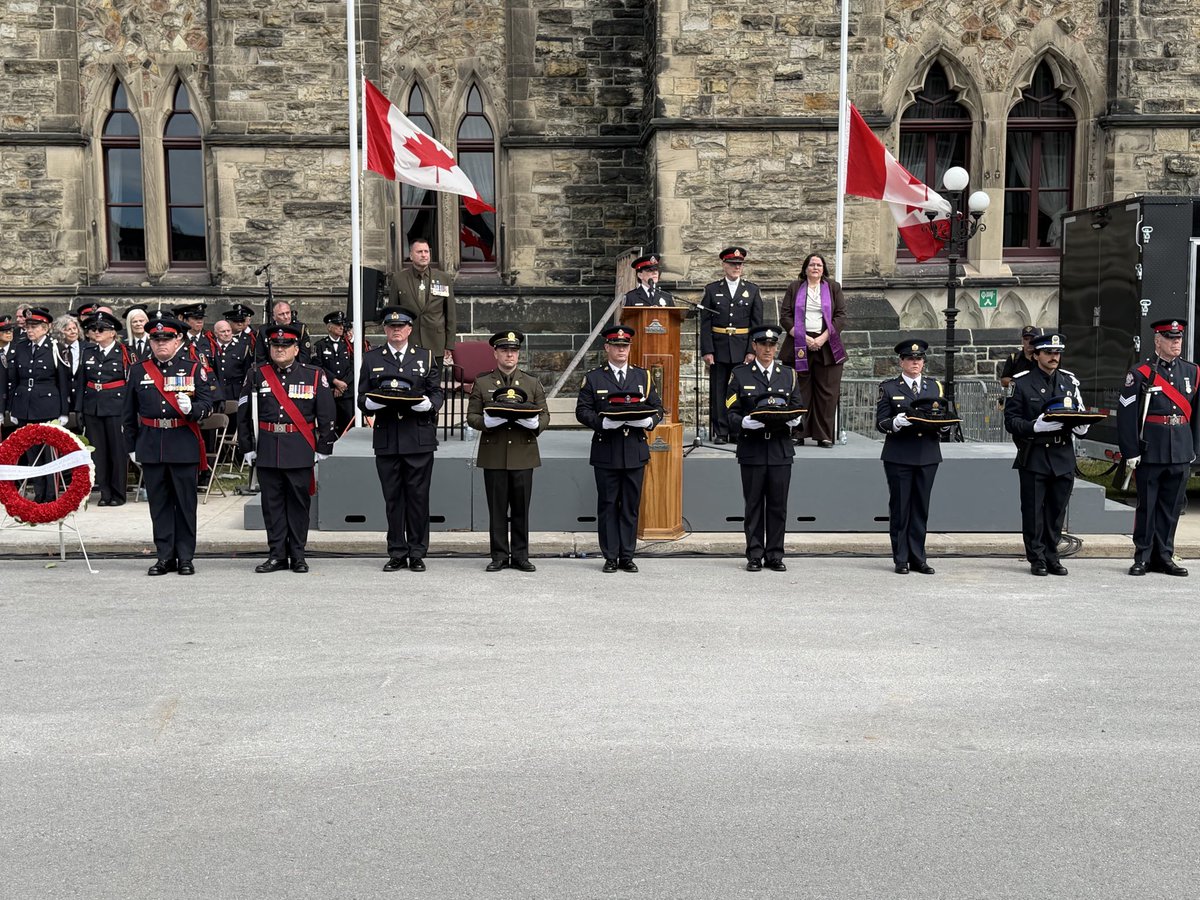 AssociationDrp's tweet photo. This morning at Parliament Hill members of @AssociationDrp and @DRPS stood shoulder to shoulder with Officers from across the country and abroad as we honoured those who paid the ultimate sacrifice for their communities.

6 names were added at the 49th Annual Canadian Police and Peace Officers Memorial in Ottawa.

- Sgt. Anais Fortin-Cozzens – Sûreté du Québec (Passed away March 31, 2026)

-Sgt. Brandon Malcolm – Ontario Provincial Police (Passed away April 27, 2026 in a single-vehicle crash)

-Cst. Tarun Bali – Ontario Provincial Police (Fatally struck by a vehicle on June 9, 2026)

-Cst. Marc Pinizzotto – Toronto Police Service (Fatally shot on June 11, 2026)

-Cst. Mohamed Benreouane – Montréal Police Service (Fatally shot on June 22, 2026)

-Nicolae Serban – Correctional Service Canada (Passed away August 6, 2026)

We mourn their loss and celebrate their lives, letting their families know their legacies will be eternal.

@CPPOM 
@PoliceAssocON