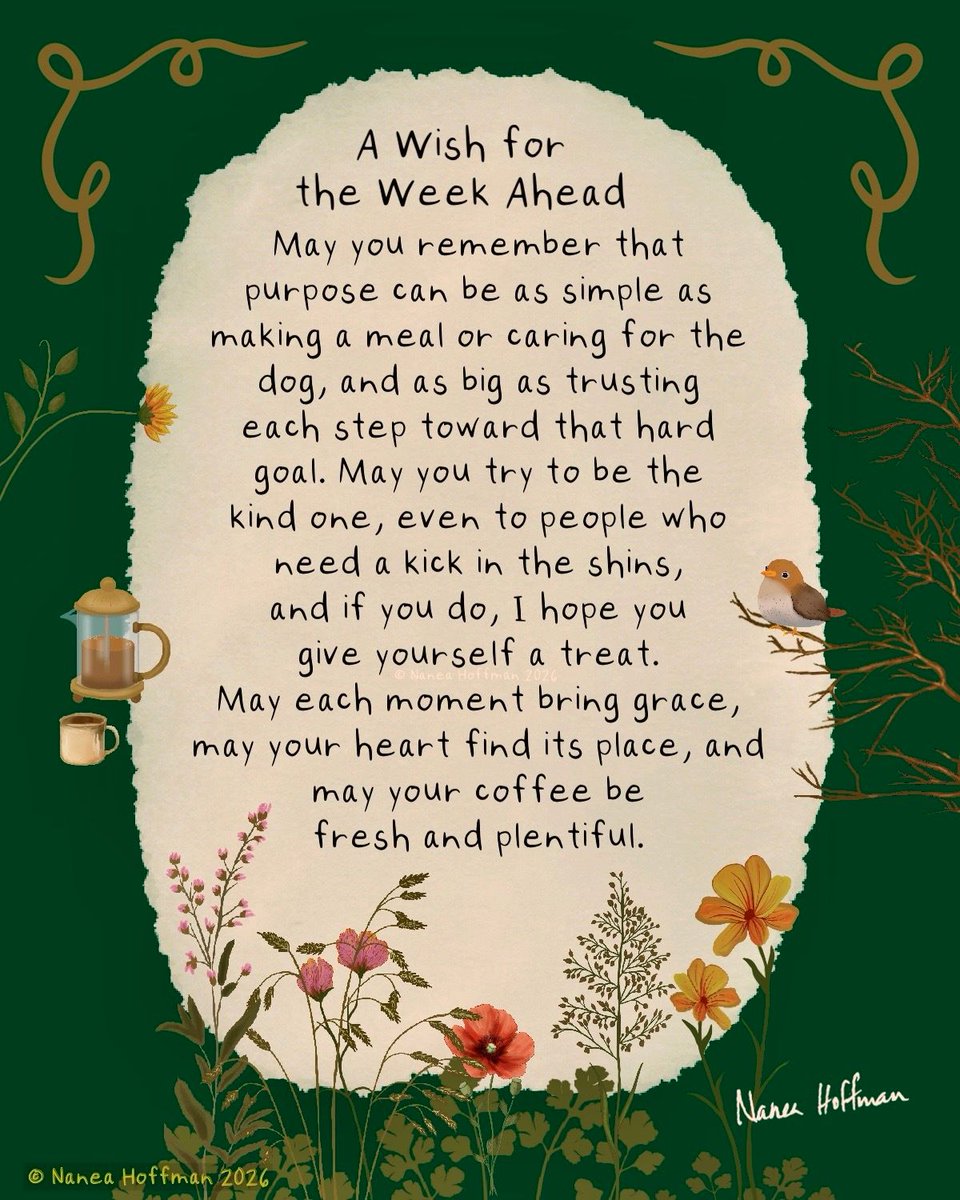 SweatpantsCafe's tweet photo. A wish for the week ahead. ♥️ ~ Nanea https://t.co/f56G5XZZZA