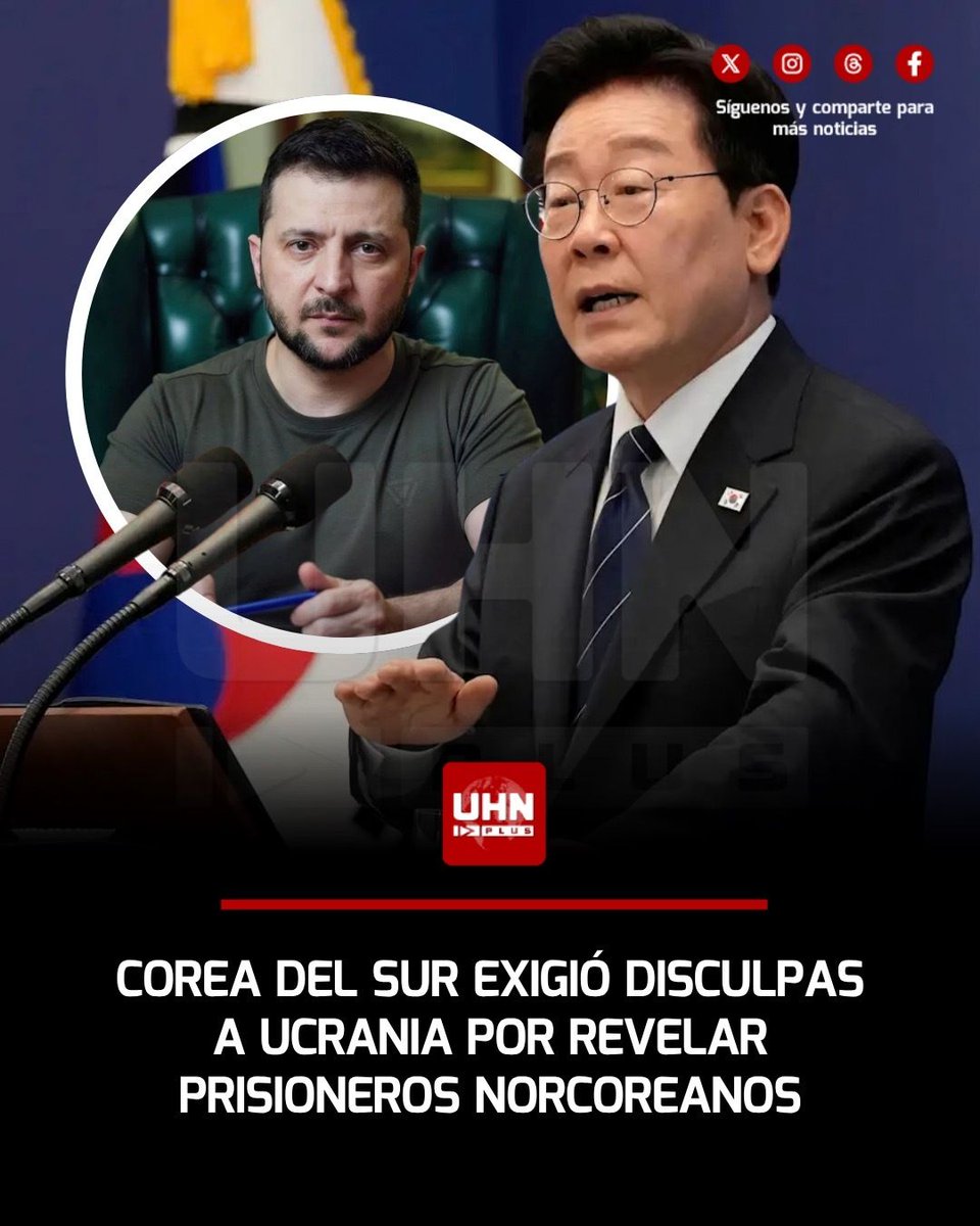 UHN_Plus's tweet photo. 🇰🇷🇺🇦‼️ | Corea del Sur exigió una explicación oficial y una disculpa a Ucrania por revelar de forma unilateral el traslado de prisioneros de guerra norcoreanos a Seúl. Corea del Sur sostiene que existía un acuerdo de confidencialidad. Kiev lo negó y, según Seúl, esa negación dañó la confianza entre ambos gobiernos.