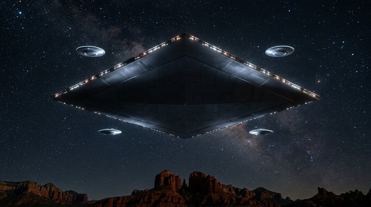 christinaraciti's tweet photo. Seen Last night, moving slowly. Massive. Intriguing. I was captivated for an hour just watching it move over the Sedona sky. 

I watched it move over Cathedral Rock, just as depicted in Kab's visual. It WAS moving in the direction of BASK. https://t.co/vGGZ3VV5ZH