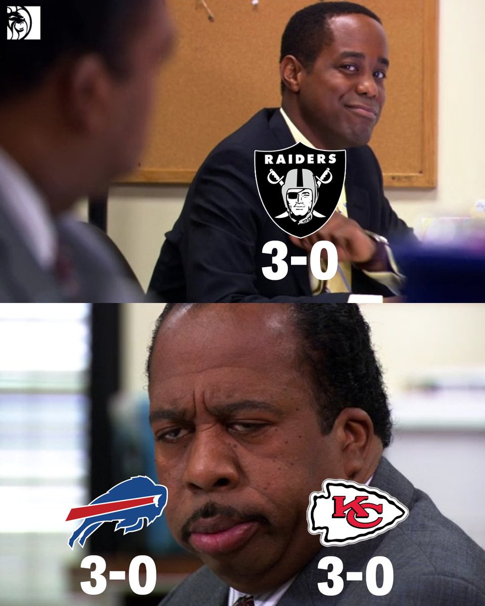 BetMGM's tweet photo. The only undefeated AFC teams:

Bills
Chiefs
AND THE LAS VEGAS RAIDERS https://t.co/VGKTmwI9iu