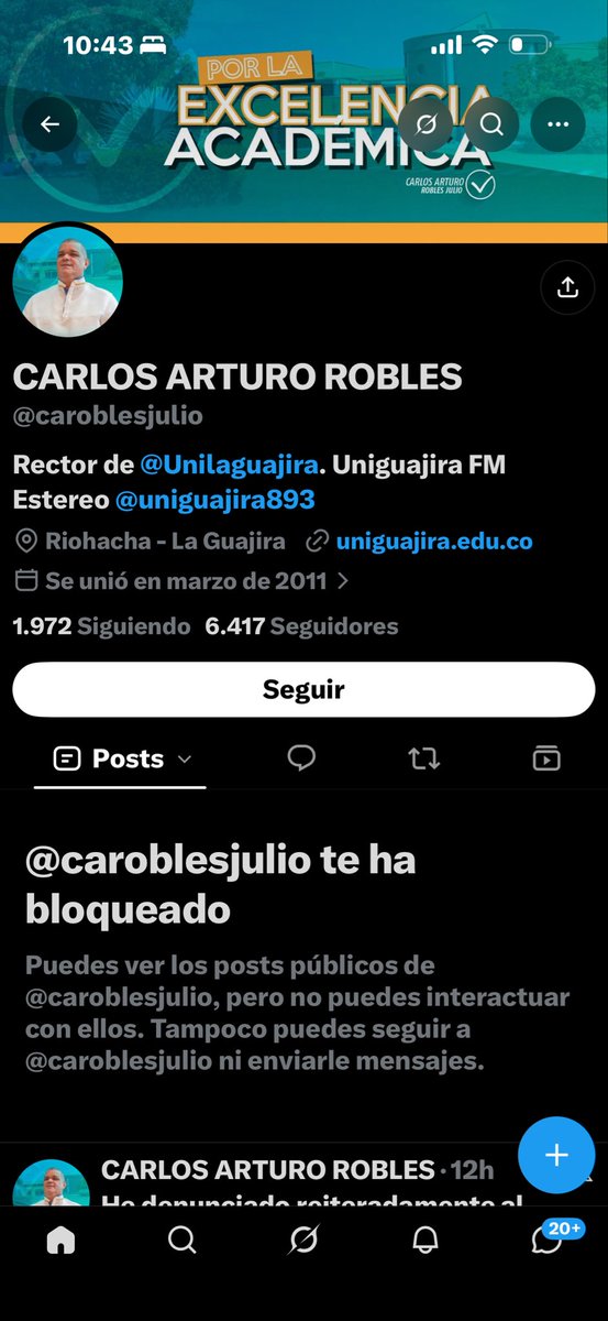 KatiaOspino's tweet photo. #Atencion 🚨 #Kaloy
#AbroHiño 
1/ Carlos Arturo Robles Julio, “Kaloy”, rector de la Universidad de La Guajira, me bloqueó en X.
Puede bloquearme de una red social. Lo que no puede bloquear es la memoria. Y esta historia tiene memoria, archivos, decisiones judiciales y muchos años de periodismo.