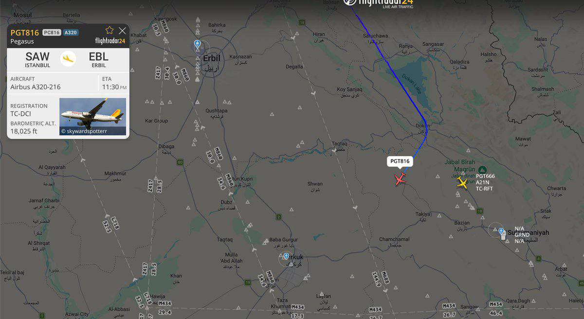 MideastIntelX's tweet photo. Air traffic at #Erbil airport has been suspended due to the ongoing attacks https://t.co/TgTTk6i8Uw