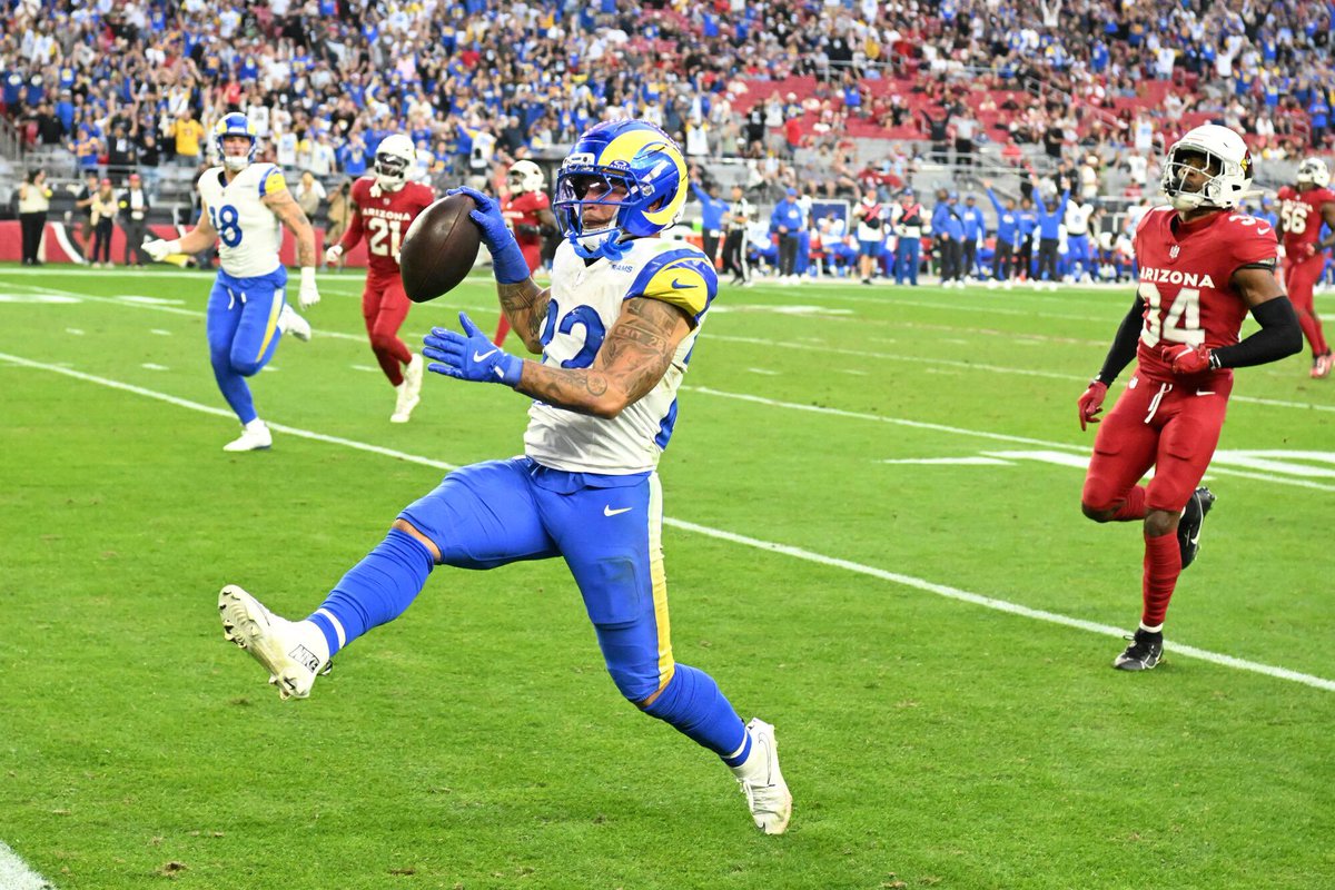 GrandpaPropShop's tweet photo. My top pick for tonight is Blake Corum over 47.5 rushing yards. Denver is 30th in the league in rushing defense. Corum has been as efficient or more than Kyren so far, and with Nacua out, they could lean heavily on the run game https://t.co/BO0qHF2CYw