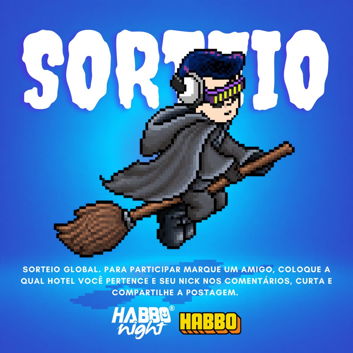 HabboNight's tweet photo. 🚨 SORTEIO RELÂMPAGO - GLOBAL 🧙🏻‍♀️

🎁 Daremos a 2 ganhadores o Efeito Vassoura Mágica - Habboween 2026

• ✅ Siga @HabboNight 
• 💬 Comente marcando 1 amigo + Nick e Hotel;
• 🔁 Compartilhe a postagem;
• ❤️ Favorite a postagem.

🗓️ RESULTADO: 29/09

ℹ️ Este efeito estará disponível de forma permanente na loja do jogo a partir do mês de outubro.