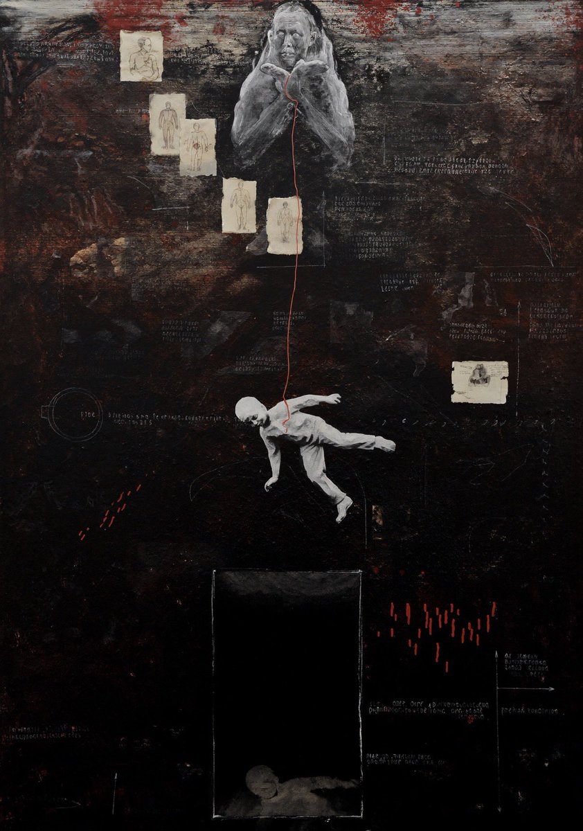 The__laram's tweet photo. Some endings feel like abandonment.
Some abandonments feel like freedom.
#digitalartㅤ 
Mixed media  acrylic, colored pencil, graphite, collage &amp; ink. https://t.co/JaHNWqnDZs