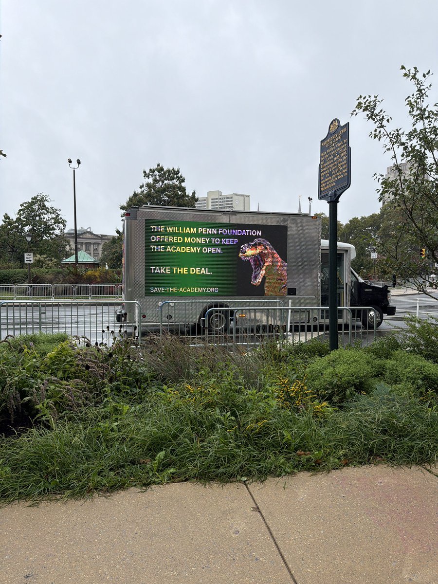 gridphilly's tweet photo. From outside of the Academy of Natural Sciences earlier today.

#philadelphia #savetheacademy https://t.co/QCXotsoPjx