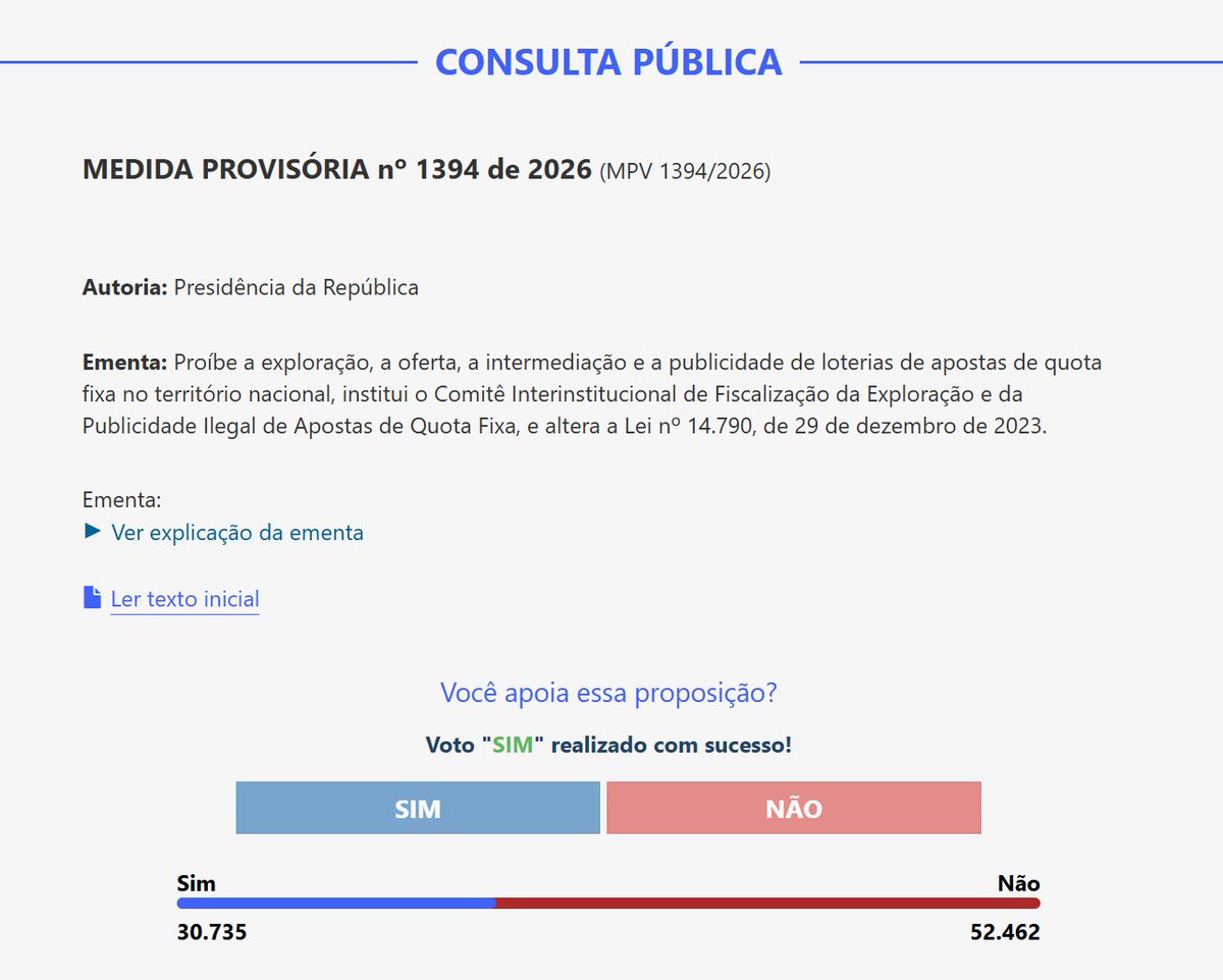 Wonho_Brasil's tweet photo. 🚨WENEEs

VOTEM EM "SIM" NA CONSULTA PUBLICA PARA PROIBIR AS BETS DE VEZ NESSE PAÍS!

https://t.co/20ZbIKjAZE https://t.co/xW8Cj1BsY7