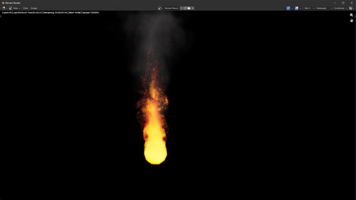 Kb_Ahenkan's tweet photo. Fire &amp; smoke sim in Blender (Mantaflow).
Chipping away at the VFX fundamentals, one sim at a time.

#blender3d #b3d #vfx #3dart #simulation #cgi #beginnerjourney https://t.co/m6LfE5KTgg