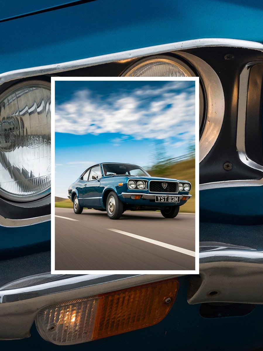 MazdaUSA's tweet photo. Pictures you can literally hear. Happy 55th anniversary to the Mazda Savanna (RX-3). 55 years of the greatest brap-brap-brap idle the world has ever known. 🔺🔊 https://t.co/f7R6ADlO6v
