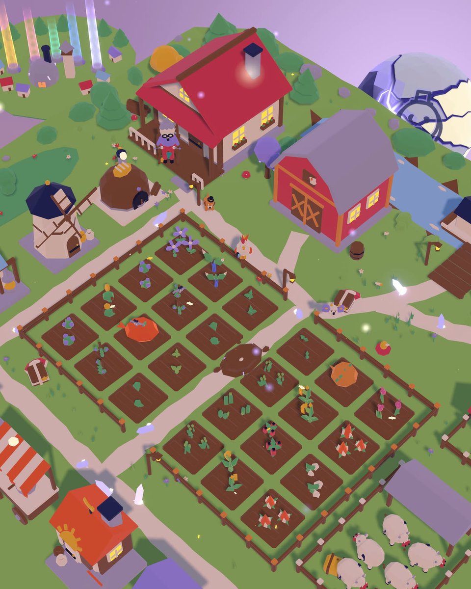 MoonDustFarms's tweet photo. Every object on this farm is built by code when the page loads. No model files, just recipes turned into geometry: the barn, the windmill, the sheep, the cracked Moon.

It runs in a browser tab. https://t.co/AkTYqW9LF4