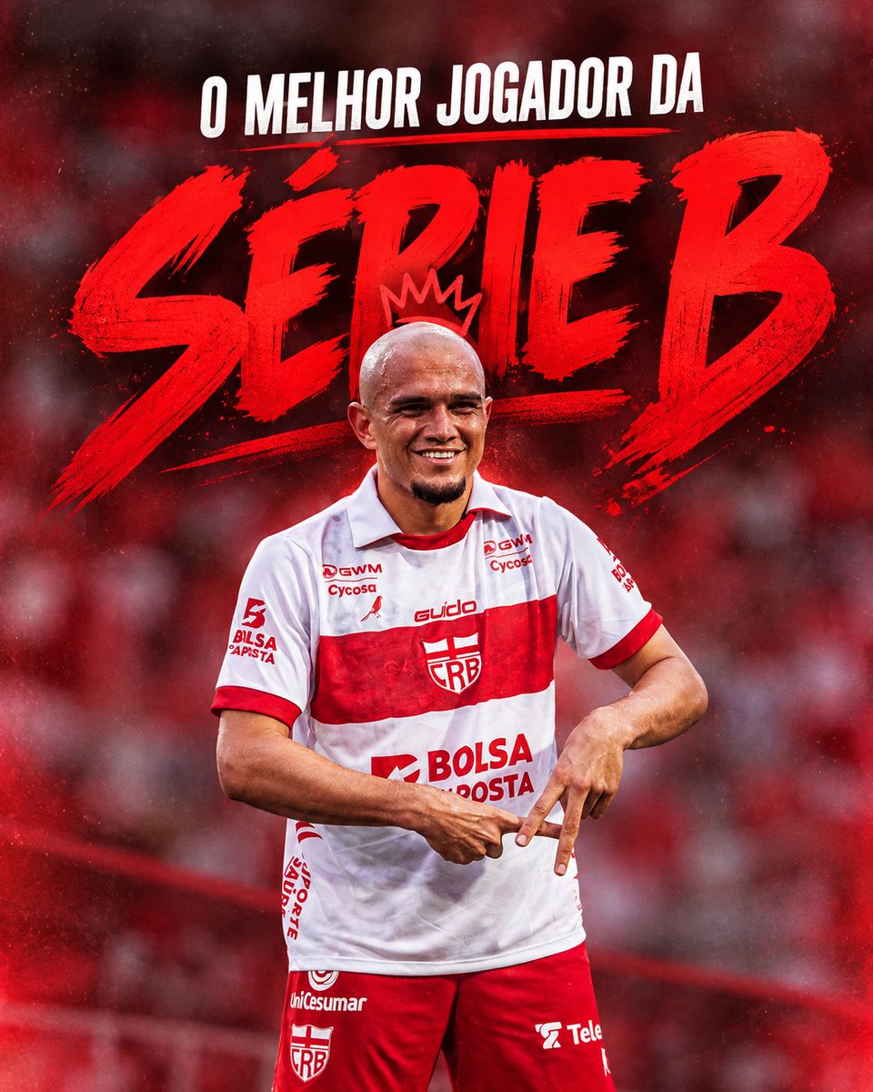 iversonfnds's tweet photo. Senhoras e senhores, apresento-lhes o MELHOR jogador de toda a Série B: Crystopher Ribeiro Oliveira!

Somente na competição, o volante soma 10 participações diretas em gols, sendo cinco assistências e cinco gols. Além disso, TODA jogada de perigo do CRB passa pelos pés do camisa 8. 

Que temporada do Crystopher! 👑8️⃣

📸 Francisco Cedrim.