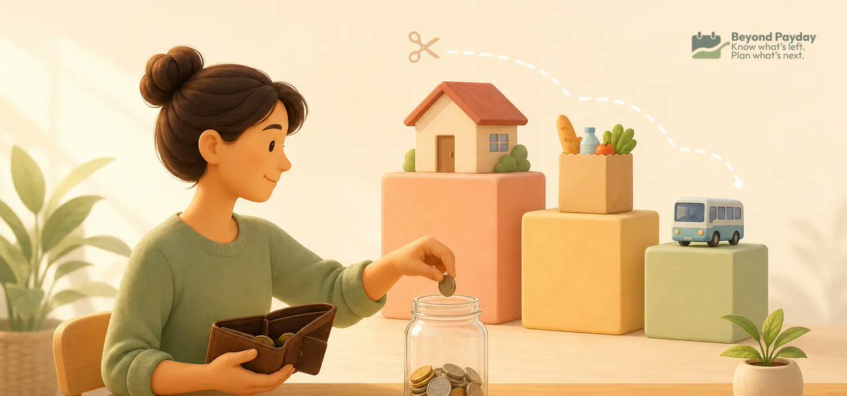 BeyondPaydayApp's tweet photo. Saving on a tight income? Small automated habits + tackling your big 3 costs + checking for unused benefits can go a long way. New post: https://t.co/E6gEZ4glu0 #SavingMoney #Budgeting https://t.co/YvVMFEjnQ4