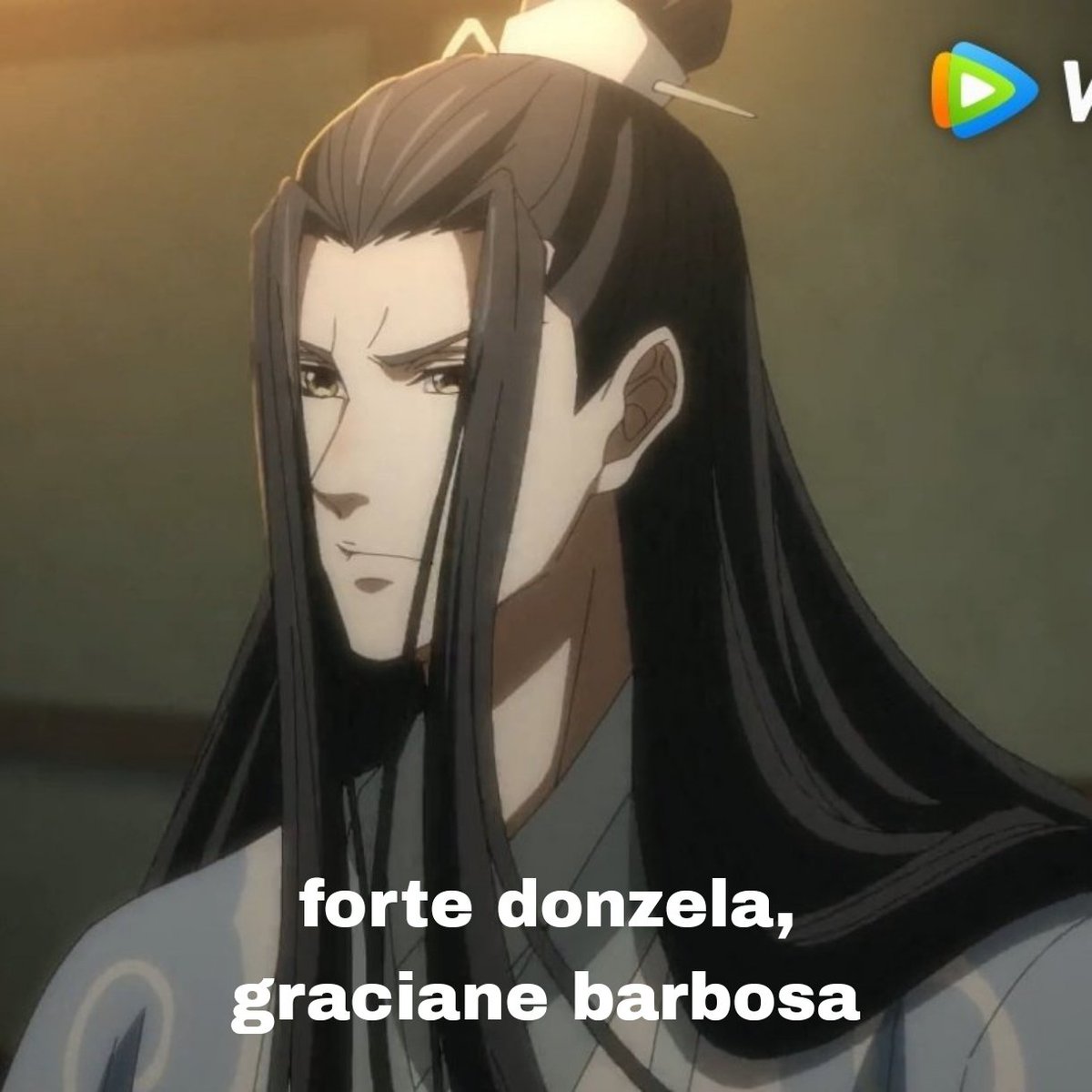 i6gumang's tweet photo. me quebra toda vez que lembro do wei wuxian jurando pra deus e o mundo que perdeu o bv com uma donzela, graciane barbosa era o nome da forte donzela que pegou ele prendeu e tascou-lhe um beijão https://t.co/SpSsHCNTwE