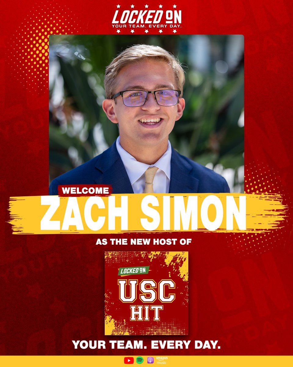 ZSimonSports's tweet photo. Been at it for a week already, but super excited to announce I’ve joined @LockedOnNetwork as the host of @usc_hit! Super excited to contribute to a network I’ve been a fan of for years, and covering an elite program with such rich history! #fighton ✌️#usctrojans #uscfootball https://t.co/SzgKlEyeit