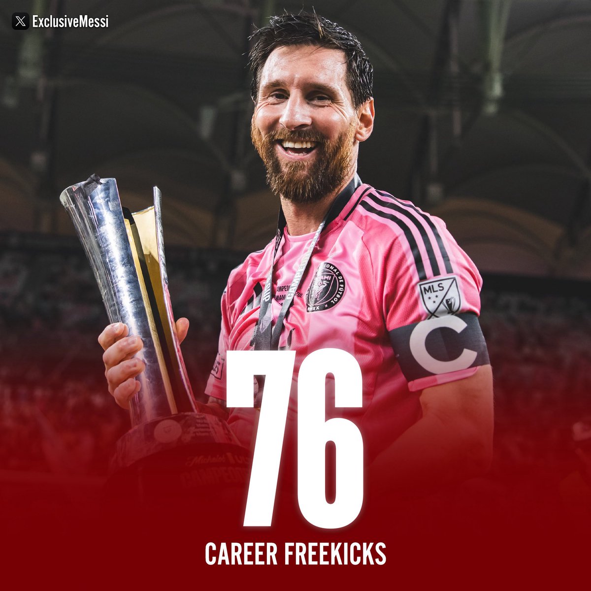 leomessi_Paddy's tweet photo. 🚨 FREEKICK NUMBER 76!

LIONEL MESSI IS NOW ONLY 2 FREEKICKS AWAY FROM THE MOST FREEKICKS OF ALL TIME!!! 🤯🤯🤯 https://t.co/LFM50B8rBO