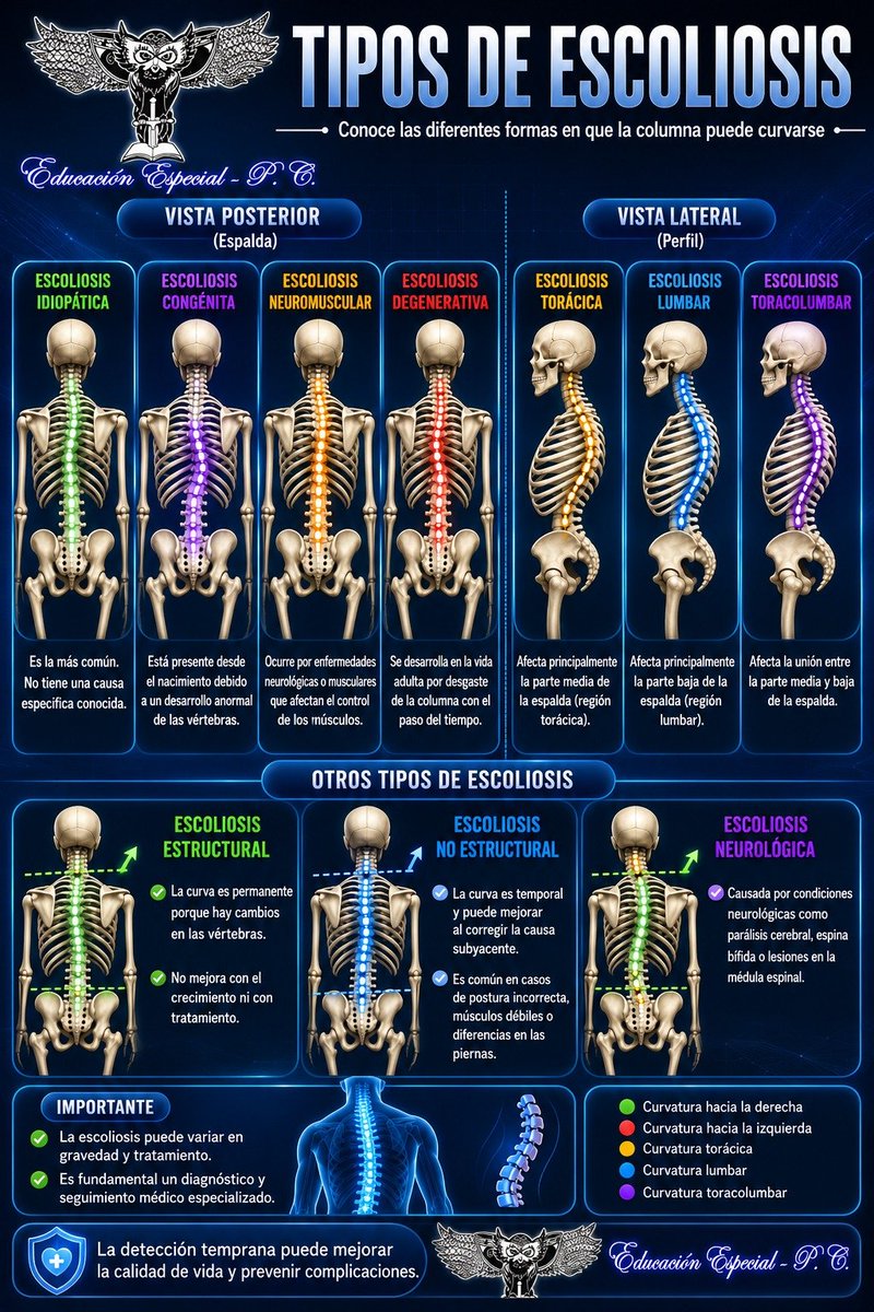 Edu_Esp_PC's tweet photo. #Tipos de #escoliosis 

Y recuerden... 
#TodosSomosEducaciónEspecial 
👨🏻‍🏫 🫀 https://t.co/yOftzjLtDo