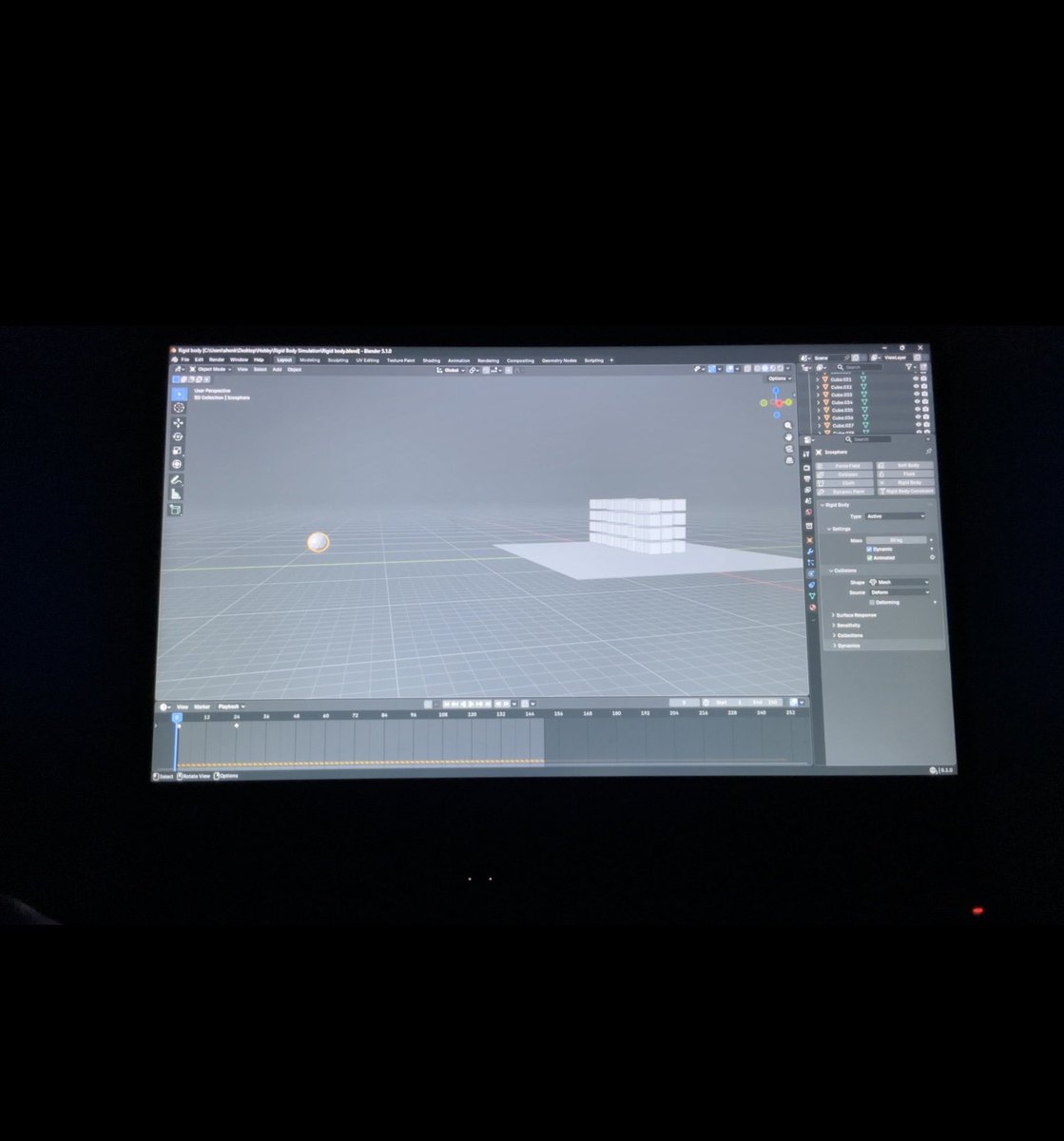 Kb_Ahenkan's tweet photo. Plank Tower Destruction — The Evolution 💥

Started as a plain stack of boxes falling apart under rigid body physics — worked it up into an actual plank tower collapse with proper collisions and fracturing. https://t.co/eesslxXGhl