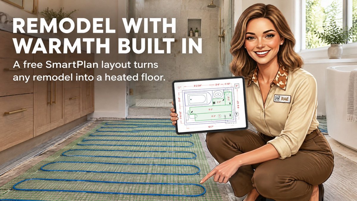 WarmlyYours's tweet photo. Pro tip before ordering tile: Our free SmartPlan™ tool reviews your floor plan & returns a custom heating layout—system pick, wiring, & pricing—usually in 1 business day. 📐💡
No cost to get exact numbers 👇
https://t.co/qQVPyLY1qk
#FloorHeating #TileInstallation https://t.co/HoCKQqo5re