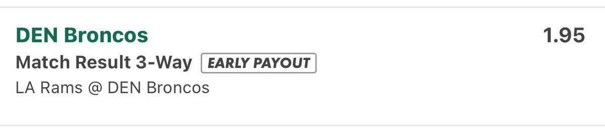 RendyPicks's tweet photo. BRONCOS ML IS THE ONLY PLAY YOU NEED FOR MNF 🏈 https://t.co/aaFjj0O30M
