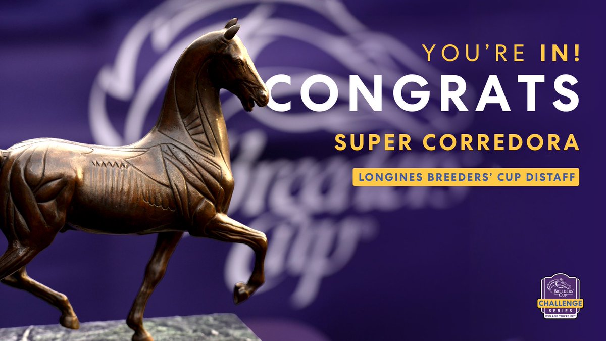 BreedersCup's tweet photo. Looks like #BC25 Champion Super Corredora just earned her spot in the starting gate at #BC26. ⭐️ https://t.co/d7n4XtAxTl