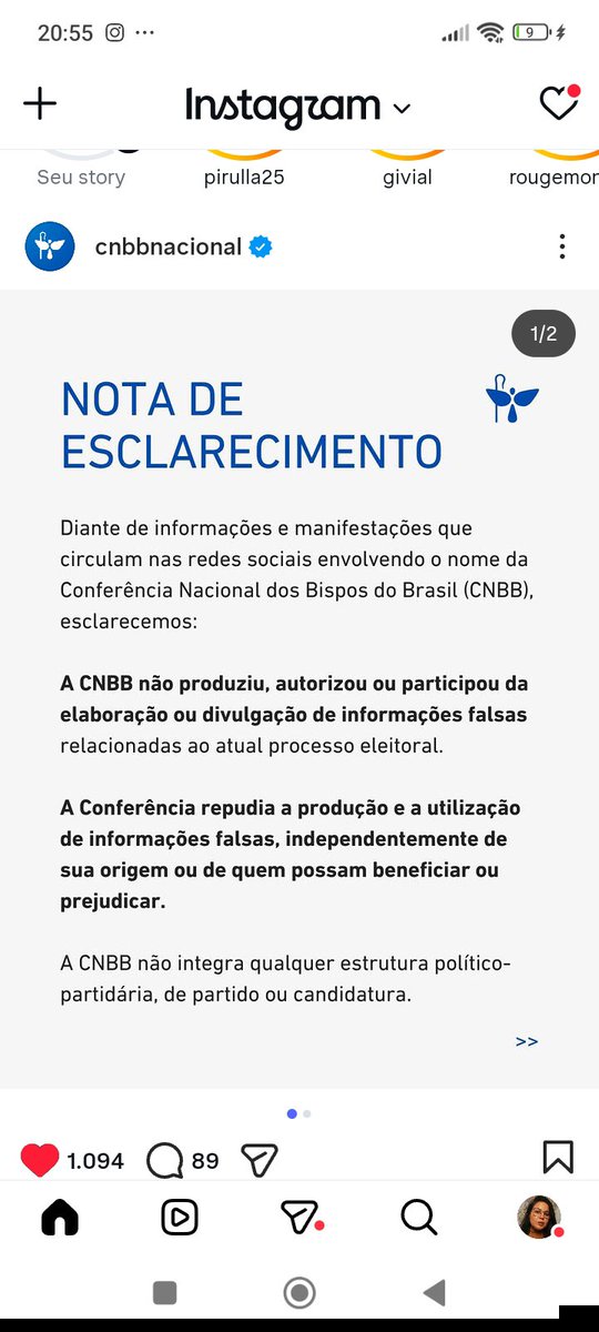 BiazitaGomes's tweet photo. Nota da CNBB sobre as acusações de Flávio Bolsonaro https://t.co/luD1SrJZ61